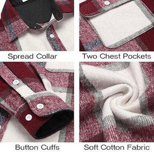 Chemise en flanelle épaisse, tissu brossé, toucher doux, coutures robustes, coupe moderne ajustée, idéale pour la superposition automne-hiver - Product Image 5
