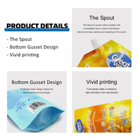 Pochette à bec verseur personnalisée pour détergent liquide, anti-fuite, en PET/VMPET/PE laminé, imprimée multicolore, pour soins personnels
