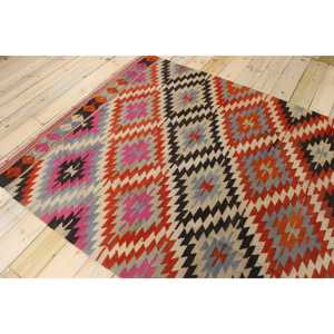 Tapis turc de 5,1 x 7,6 pieds, tapis rouge ombré - Product Image 4