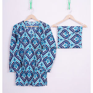 Conjunto de pijama de algodón con cuello en V y estampado Floral hecho a mano para mujer, cintura elástica, temporada de primavera, ropa de salón, bolsillos, traje de noche de verano suave - Product Image 1