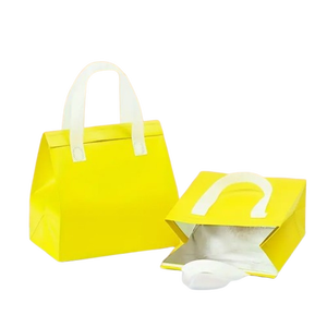 Bolsa de almuerzo plegable portátil con aislamiento personalizado, tela no tejida grueso y película de aluminio, comida reciclable para aperitivos y pasteles para leche - Product Image 3