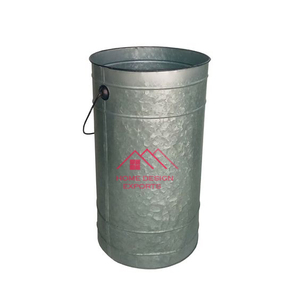 Cubo de basura de Metal galvanizado de alta calidad 2024 para jardín, uso en exteriores e interiores sin tapa - Product Image 1