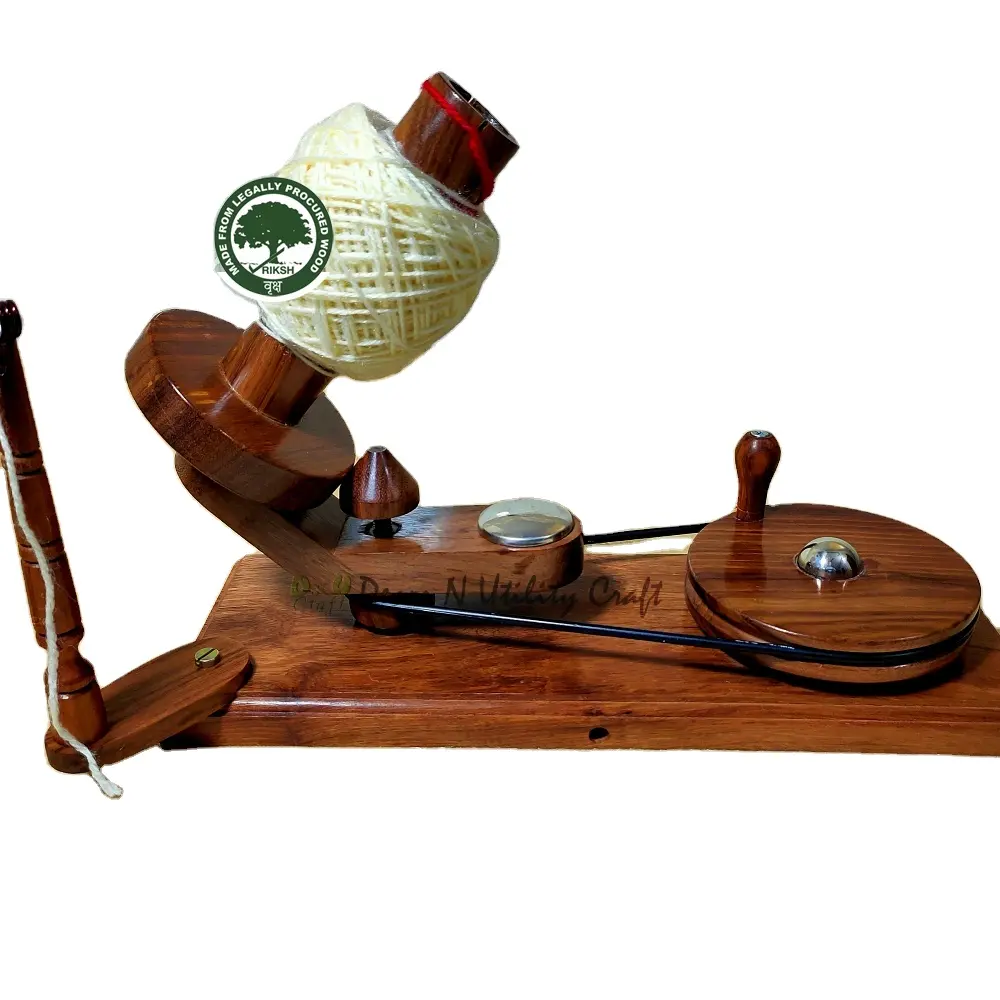 Christmas Decoration Vintage Life Inc. Handmade wooden Yarn Ball Winder for Knitting and Crochet Knitting Accessories with best wood Luxury Home Decor Gifting