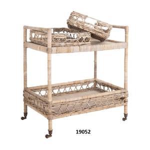 Silver Stainless Steel & Glass 2 Tier <b>Trolley</b> Cart With 4 <b>Wheels</b> <b>for</b> Home Hotel & Restaurant - Product Image 3