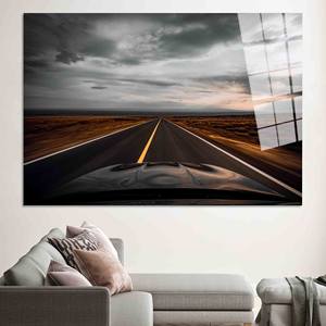 ภาพพิมพ์บนผ้าใบ: ทิวทัศน์ถนนแอสฟัลต์ - ภาพวิวถนนเปิดโล่งสำหรับตกแต่งผนัง, งานศิลปะกระจกนิรภัย - Product Image 1