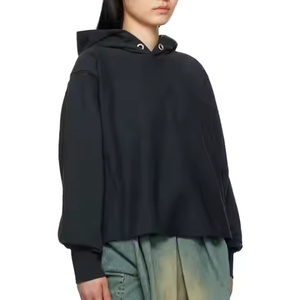 Sweat à capuche oversize avec broderie personnalisée pour femmes, poids lourd, délavé à l'acide, décontracté, hiver, logo personnalisé sur le devant - Product Image 5