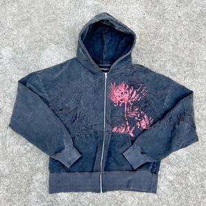 Nouveau sweat à capuche oversize pour homme en coton 100% avec impression numérique de logo, lavage à l'acide, style hip-hop, 450 g/m² - Product Image 2