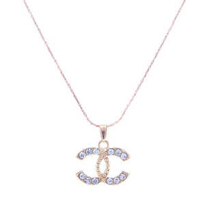 Regina 1202629 Collier ras du cou fin pierre blanche autrichienne avec pendentif chaîne plaqué or - Product Image 1