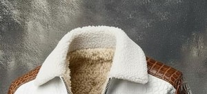 เสื้อแจ็คเก็ตหนังลายจระเข้คุณภาพสูง บุด้วยขนเทียม กันน้ำ และเป็นมิตรกับสิ่งแวดล้อม - Product Image 4