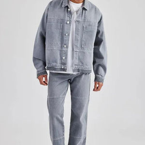 Nouvelle veste en jean décontractée à col montant, vêtements de travail décontractés, vêtements supérieurs pour hommes, veste printemps et automne - Product Image 3