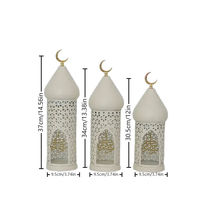 Lanterne en métal durable pour le Ramadan, décoration lumineuse de l'Aïd, forme marocaine, utilisation en intérieur, livraison rapide, lampe festive musulmane pour la maison