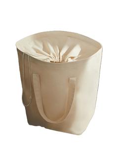 Bolsa de lavandería de lona de algodón resistente y ecológica con cierre de cordón estilo de moda dormitorios universitarios apartamentos uso doméstico - Product Image 3