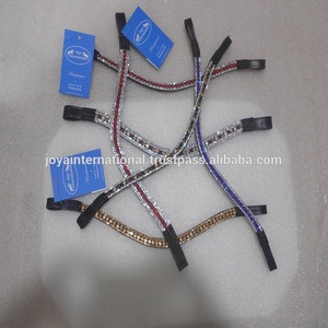 Cintas para la Cabeza de Cuero con Cristales Decorativos y Botones a Presión, Hechas en India, Productos Ecuestres - Product Image 3
