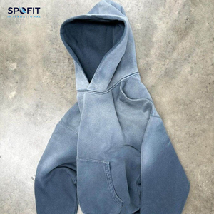 2026 Venta caliente de gran tamaño Sunfade Hoodie 100% algodón holgado sudaderas con capucha al por mayor Streetwear recortada Boxy Fit hombres sudaderas con capucha - Product Image 3