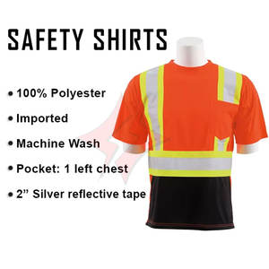 Uniforme de travail sur mesure, respirant, imperméable, en polyester/coton, conforme à la norme ANSI Classe 1, manches courtes ou longues, haute visibilité, réfléchissant, de sécurité - Product Image 2