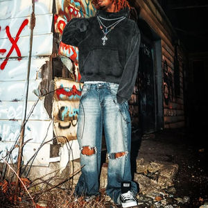 2025 Washed Heavyweight 100% Cotton <b>Crystal</b> Decoration <b>Necklace</b> Shape Graphic DTG Printing Vintage Hoodies for <b>Men</b> - Product Image 6