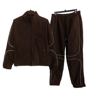 Veste de survêtement coupe-vent 2 pièces personnalisée pour hommes, jambe droite, rue, haute qualité, sport, polyester, ensemble baggy pour hommes - Product Image 1