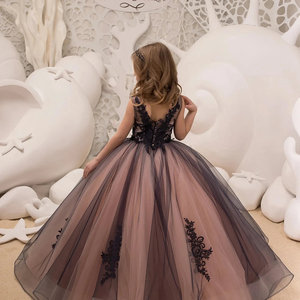 Vestido de Fiesta Formal para Niña de Flores, Cuello en V, Edad 14+, Encaje, Tul, Gasa, Algodón, Color Sólido, Casual/Fiesta/Noche, Verano, ODM, Cumpleaños - Product Image 1