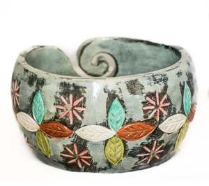 Bol en fil de bois de manguier haute performance sculpté floral pour bol à tricoter au crochet au prix de gros du fabricant indien bol en fil - Product Image 1