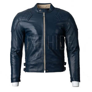 Veste de moto pour hommes de marque privée coupe ajustée Meilleure vente 100% Veste de moto en cuir pour hommes - Product Image 1