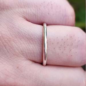 925 Sterling Silver Simple <b>Ring</b> Band Elegant Unique 2.0 mm Dainty <b>Plain</b> Minimalist Geometric Handmade Jewelry Stackable <b>Rings</b> - Product Image 1