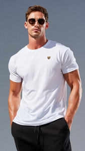 T-shirt de sport à manches courtes pour homme, 100% polyester coton, t-shirt de musculation pour homme, vêtements de fitness pour homme, t-shirt pour homme - Product Image 2