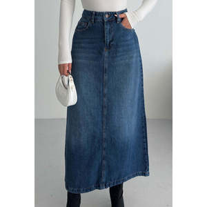 Jupe longue droite en jean - Product Image 4