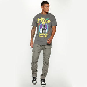 กางเกงคาร์โก้ผ้าไนลอนถ่านของผู้ชายกางเกงผ้าลูกฟูกพร้อมกระดุมปิด - Product Image 3