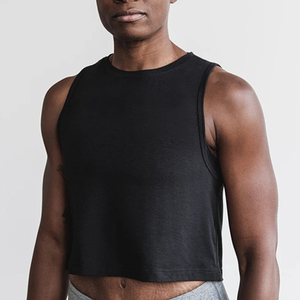 2025 Logo personnalisé en gros nouveauté couleur unie recadrée femmes débardeur Fitness sport entraînement gilet pour les femmes - Product Image 4