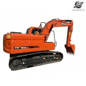 Excavatrice d'occasion Doosan DX150, 15 tonnes, godet de 0,58 m³, marque coréenne d'origine, excavatrice de construction sur chenilles moyennes, faible nombre d'heures, certifiée CE - Product Image 1
