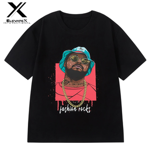 เสื้อยืดผู้ชายผ้าคอตตอนใส่สบายสะพายไหล่ลำลองทรงหลวมพิมพ์ลายแบบกำหนดเอง - Product Image 1