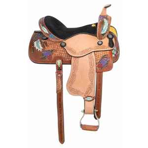 La mejor calidad Western Racing Horse Saddle Tack Western Pleasure Trail Cowboy Leather Tack Horse sillín almohadillas - Product Image 4