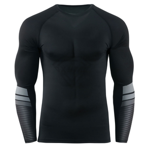 Customizable <b>Men's</b> Full Sleeve Rash Guard Compression Shirt Spandex Fabric Plain Logo Long Gym & <b>Swimming</b> Use MMA Rashguard - Product Image 2