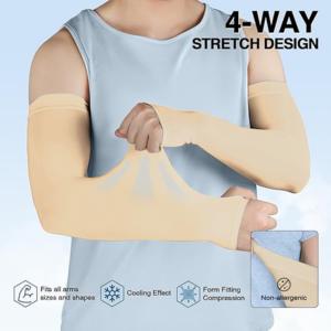Trendmalls Boldfit UV/Sun Protection Strecheble Full Arm Sleeves pour hommes et femmes (A02-Beige) - Product Image 4