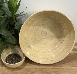 Bol en bambou en gros fabriqué avec des fibres naturelles pressées pour la consommation alimentaire, fourni par l'usine du Vietnam - Product Image 4