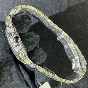 นาฬิกาผู้ชายธีมเสือสีเหลืองและสีดำเพชรเย็นนาฬิกาข้อมืออัตโนมัติสีทองทึบจัดส่งฟรี - Product Image 2