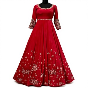 Trendy Stylish Beautiful <b>Floor</b> Length Dress Applique Work Party Wedding Elegant Ethnic Outfit - Product Image 1