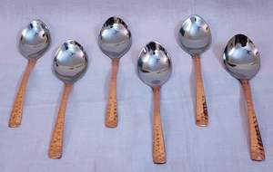 Venta de calidad superior Precios al por mayor Utensilios de cocina Nuevo diseño Forma Pequeños cubiertos de cobre Cuchara de cena de acero inoxidable - Product Image 6