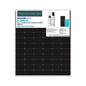 Panneau solaire monocristallin PERC PolyCrown Solar Tech NS-630MH-120 600W, face en verre, certifié TUV - Product Image 2