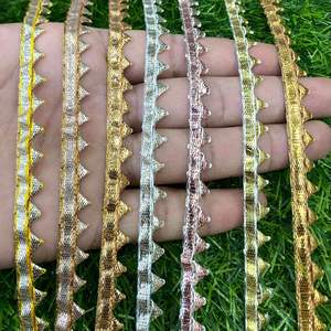 Bordure de dentelle vénitienne haut de gamme broderie de perles de cristal ornée pour vêtements de mariée robes de soirée broderie de maille de créateur - Product Image 1