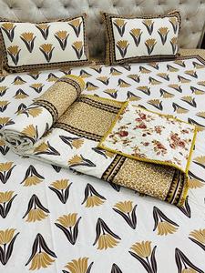 ชุดเครื่องนอนขนาดคิงไซส์ผ้าฝ้าย100% สไตล์โมเดิร์นหรูหราแบบดั้งเดิม jaipuri เทคนิคการทอผ้าสำหรับบ้านหรือโรงแรม - Product Image 3