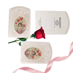Diseños de tarjetas de invitación de boda con función regional europea blanca personalizada, regalo de San Valentín, tarjeta de felicitación de barniz mate - Product Image 6