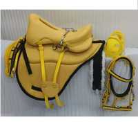 Bridon en cuir souple de haute qualité pour chevaux sensibles, léger, bleu, selle d'endurance synthétique, équipement équestre haut de gamme