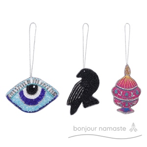 Ornamento protettivo fatto a mano contro il malocchio |   Stile europeo |   Decorazione Natalizia di Lusso in Tessuto da Appendere all'Albero |   Pronto per la Vendita all'Ingrosso - Product Image 2