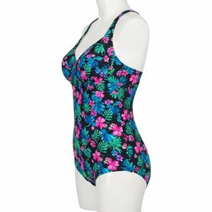 Maillots de bain imprimés numériques en polyester et élasthanne, contrôle du ventre, coupe ajustée, vêtements de plage pour femmes, vente en gros OEM - Product Image 5