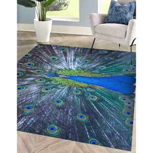 Alfombra Peacock: Alfombra Decorativa Personalizada de Chenilla Antideslizante, Diseño Impreso, Alfombra de Chenilla - Product Image 2