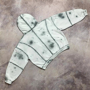 Sweat à capuche zippé surdimensionné personnalisé pour hommes, délavé à l'acide, vintage de haute qualité, imprimé bouffant, col à capuche doublé pour l'hiver, motif solide - Product Image 2