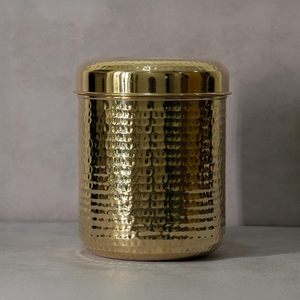 Frascos de almacenamiento superior de cocina, botes de vidrio redondo con cubierta cuadrada de mosaico dorado de latón mate, caja de Metal para condimentos y especias - Product Image 3
