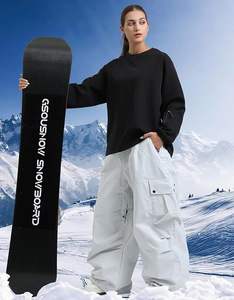 Personalizado al por mayor de los hombres holgados de esquí pantalones de nieve impermeable 10000 mm invierno Snowboard pantalones de esquí impermeable botón bolsillos - Product Image 4