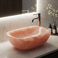 Vasque de salle de bain en quartz rose, best-seller, lavabo fait à la main, pierre naturelle de qualité supérieure, bol de vanité, design moderne et luxueux, hôpital